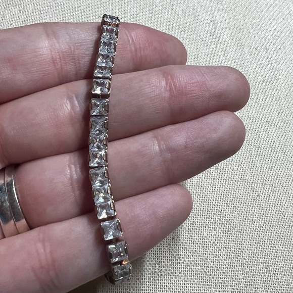 Rose Gold Adjustable Rhinestone Bracelet - Picture 4 of 5